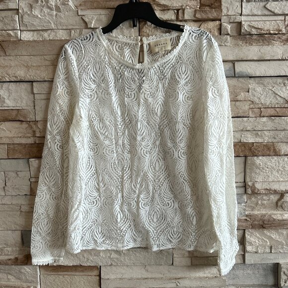 Like NEW! Sézane Cyrielle blouse in ecru lace - size 38 - Picture 2 of 5